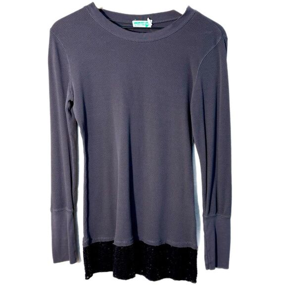 Selena Gomez Dream Out Loud Gray  Thermal Tunic Black Sequins Women M. - Picture 1 of 11